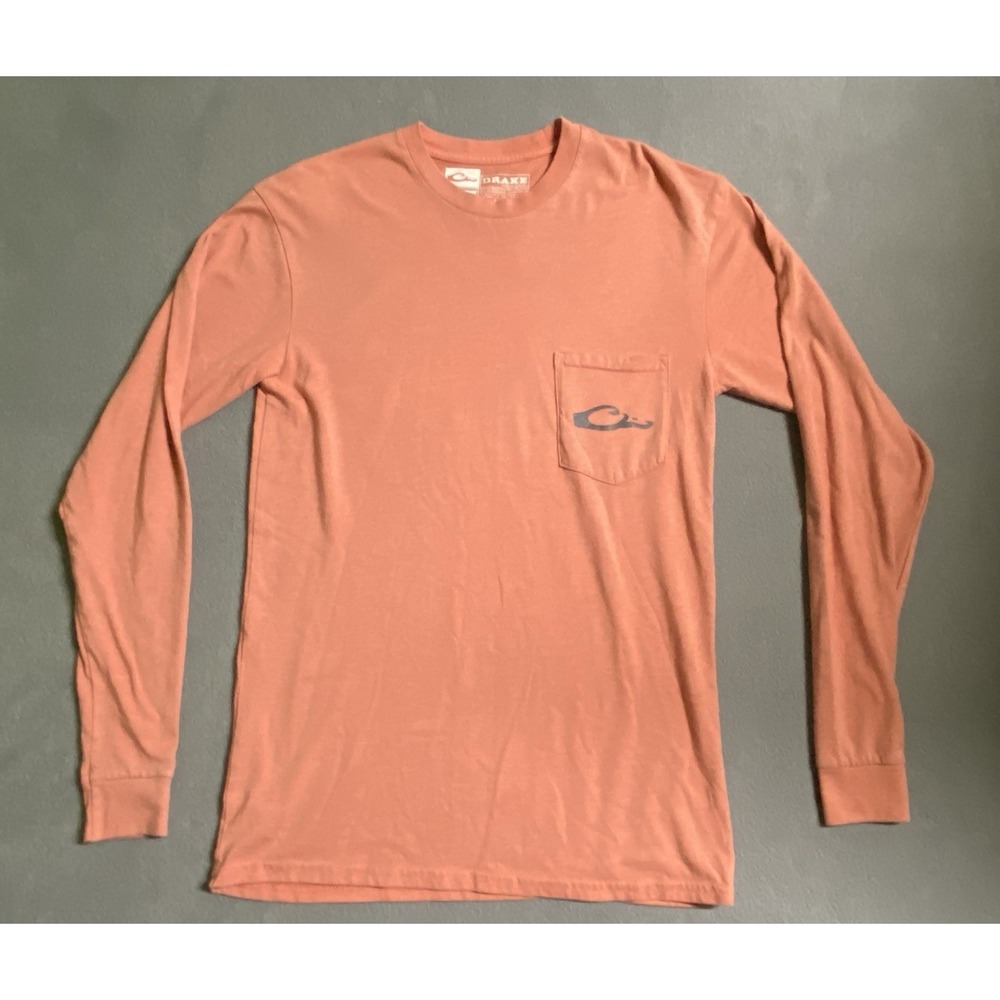 Drake Men's M Long Sleeve T Shirt US Flag & Mallard Ducks Graphic GUC